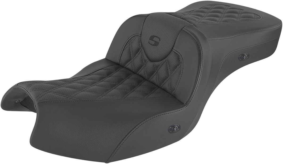 SADDLEMEN Heated Roadsofa™ Seat - Lattice Stitch - w/o Backrest - GL I20-06-182HCT