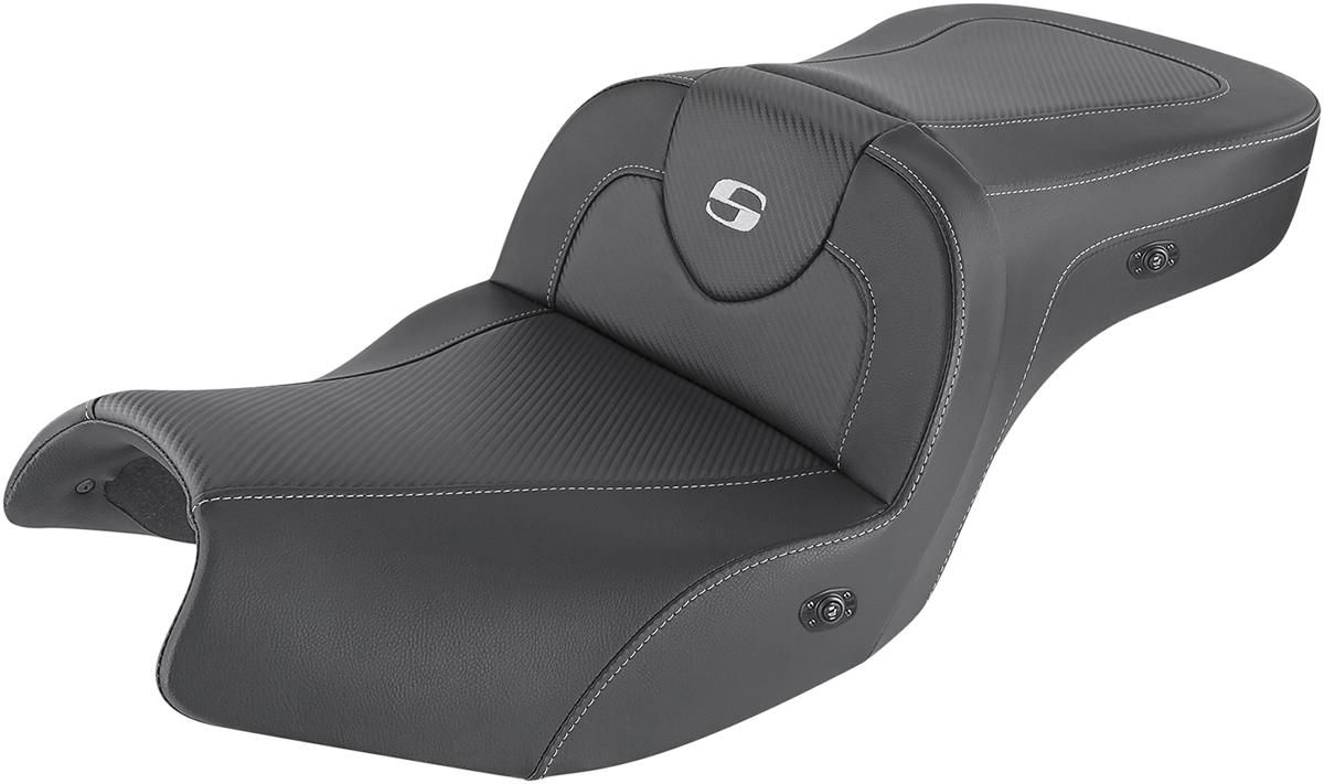 SADDLEMEN Heated Roadsofa™ Carbon Fiber Seat - Without Backrest - Black - Indian '20-'24 I20-06-185HCT