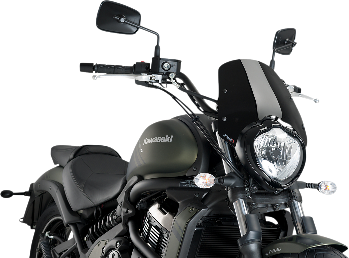 PUIG HI-TECH PARTS New Generation Windscreen - 12-1/4" - Black - Vulcan 3175N
