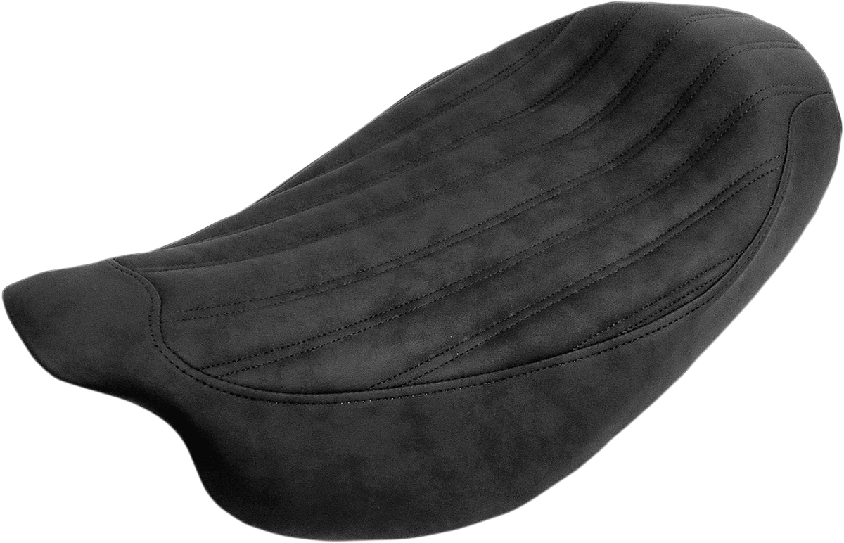 SADDLEMEN Knuckle Solo Seat - Ribbed - Black - FL '08-'24 808-07B-0023