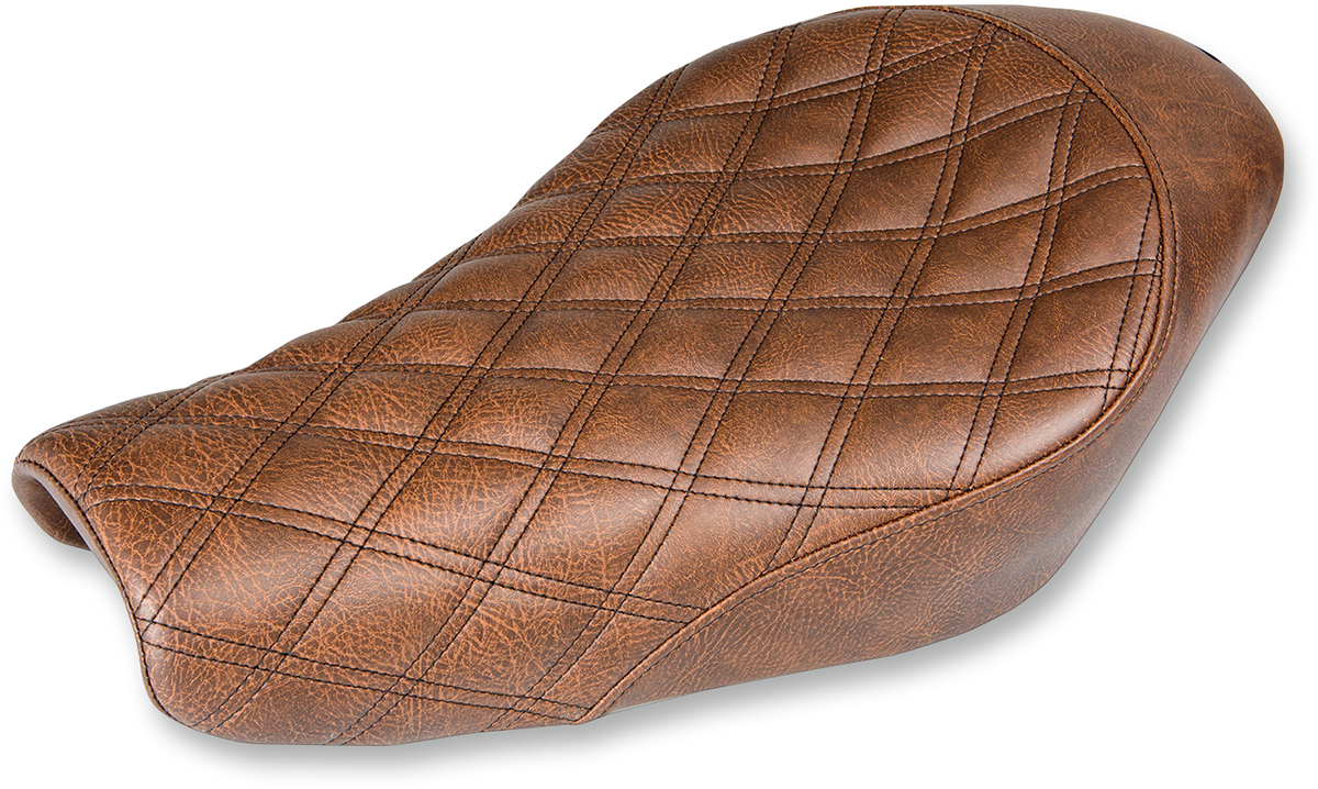 SADDLEMEN Renegade™ Solo Seat - Lattice Stitched - Brown - XL '04-'20 807-11-002BLS