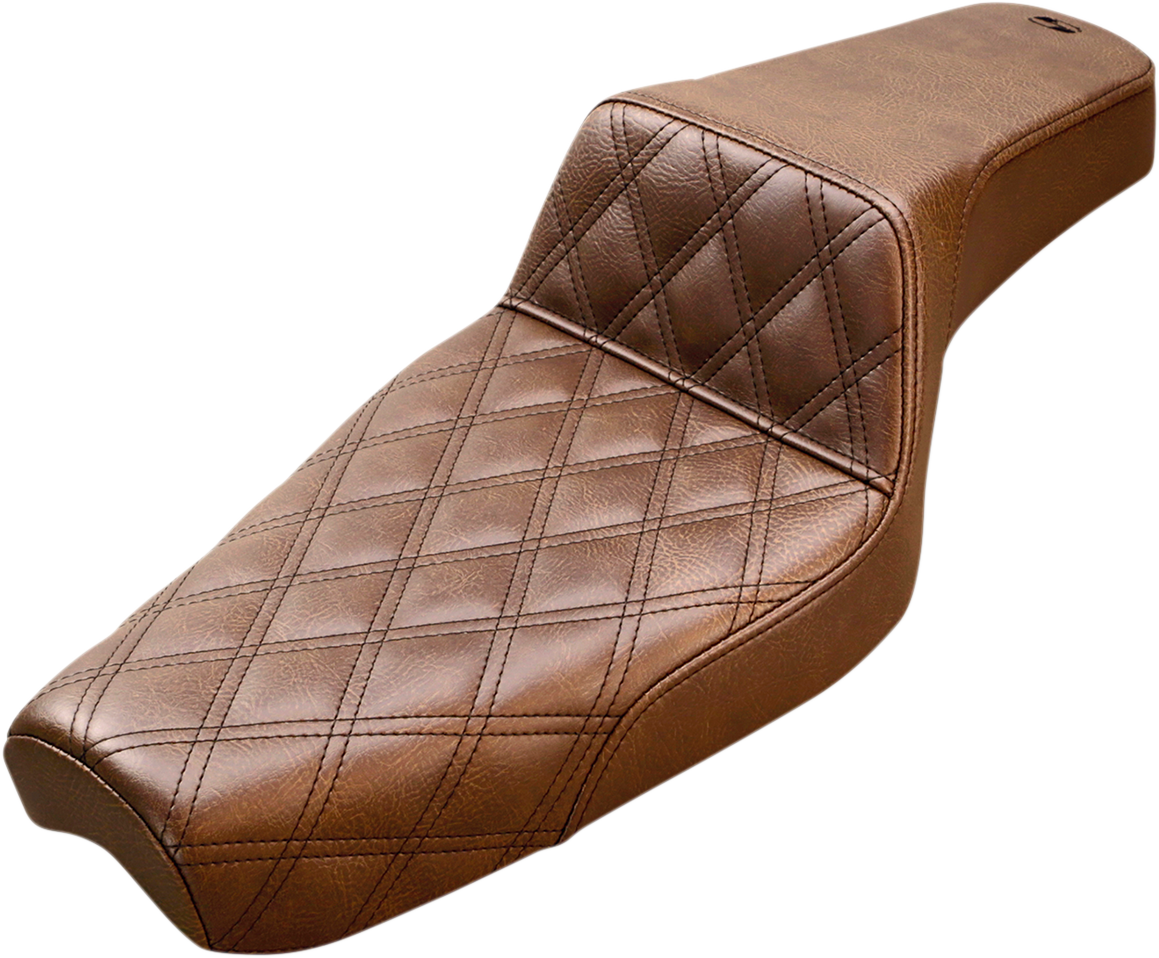 SADDLEMEN Step-Up Seat - Front Lattice Stitch - Brown - XL 807-03-172BR