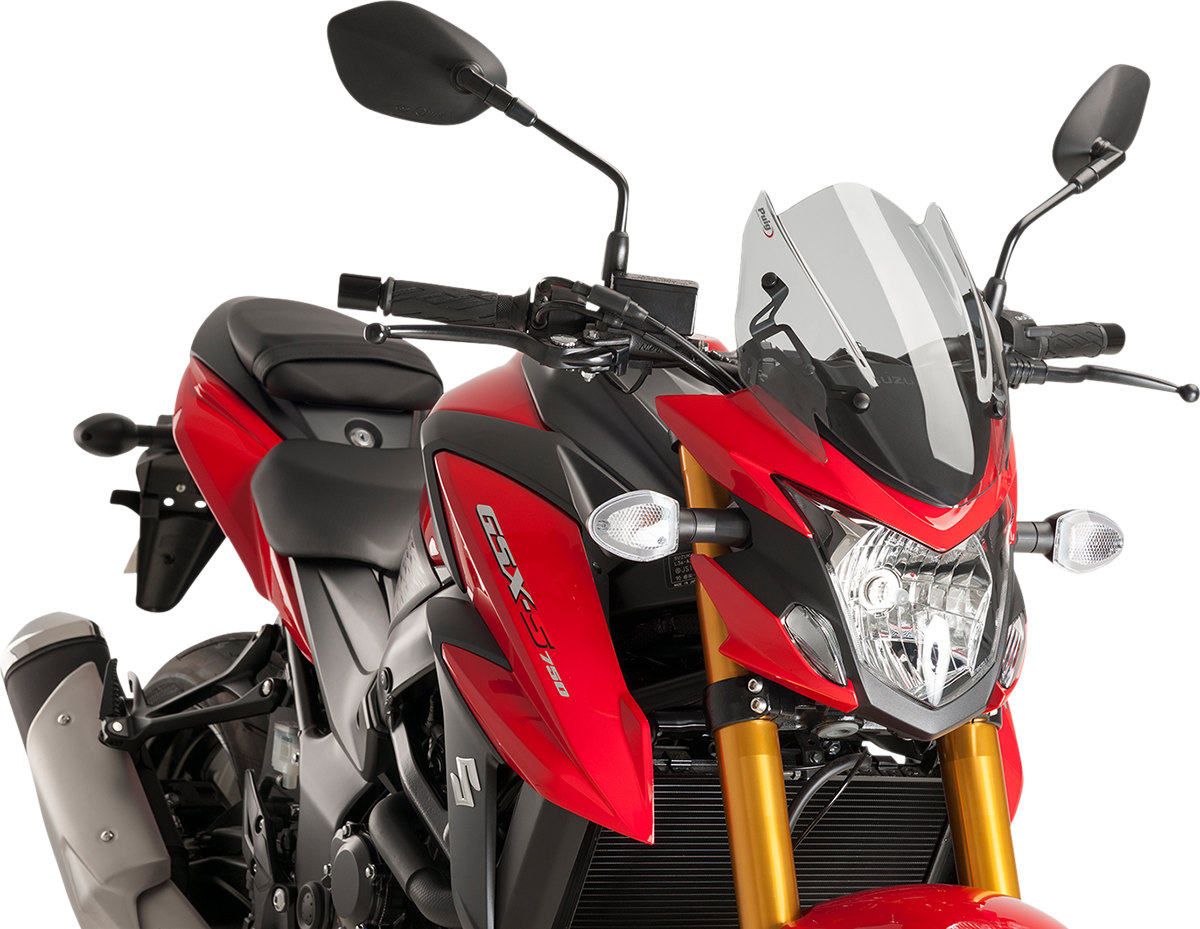 PUIG HI-TECH PARTS Naked Sport Windscreen - 12-1/4" - Smoke - Suzuki 9435H
