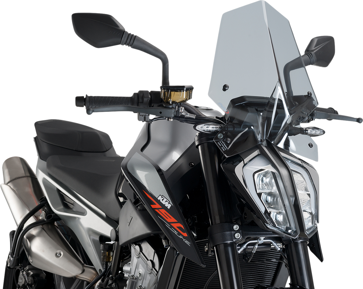 PUIG HI-TECH PARTS New Generation Windscreen - 16-1/4" - Smoke - KTM 9668H