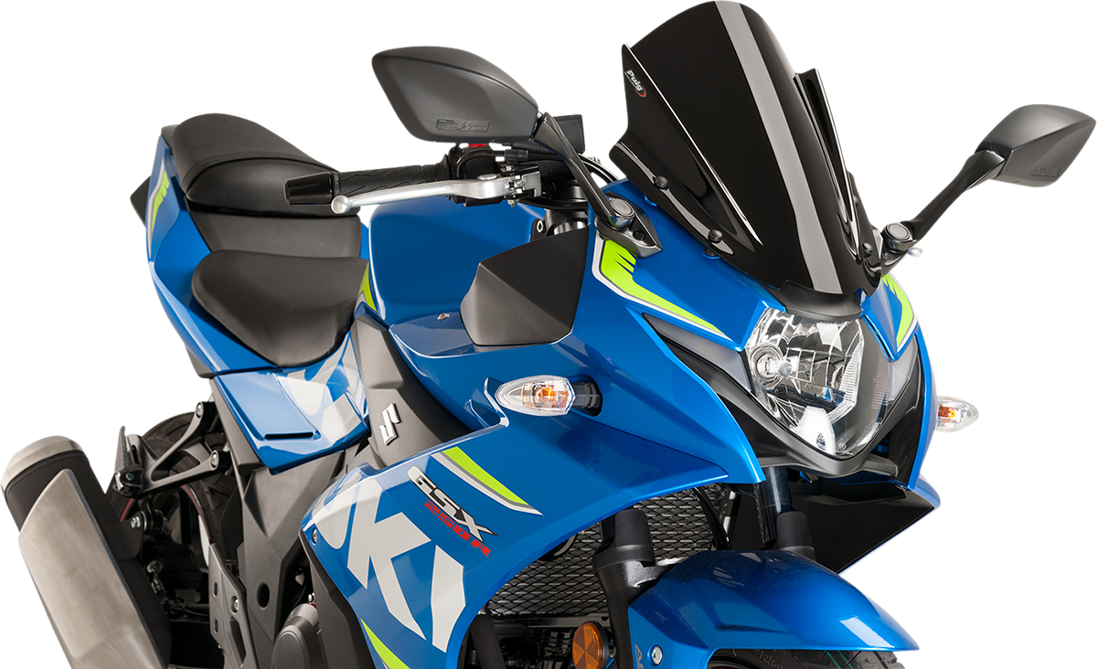 PUIG HI-TECH PARTS Race Windscreen - 14-3/8" - Black - Suzuki 9722N