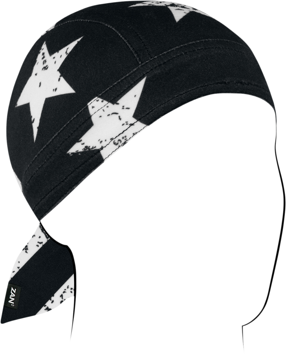 ZAN HEADGEAR Flydanna SportFlex Black & White Flag ZL091 - Comfortable UV Protection Headwear