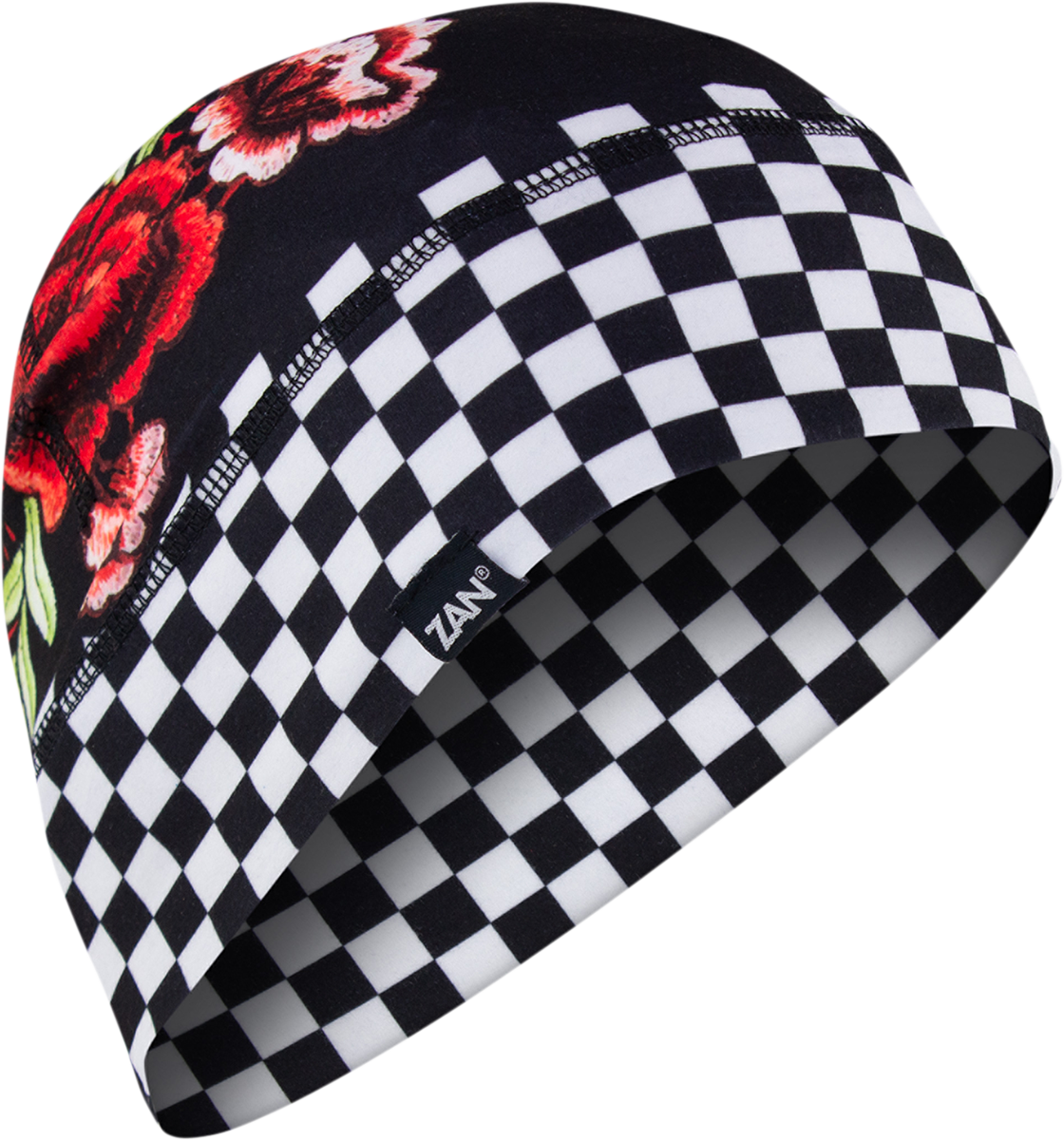 ZAN HEADGEAR SportFlex® Beanie Checkered Floral WHLL421 - Comfortable Head and Ear Coverage with UV Protection