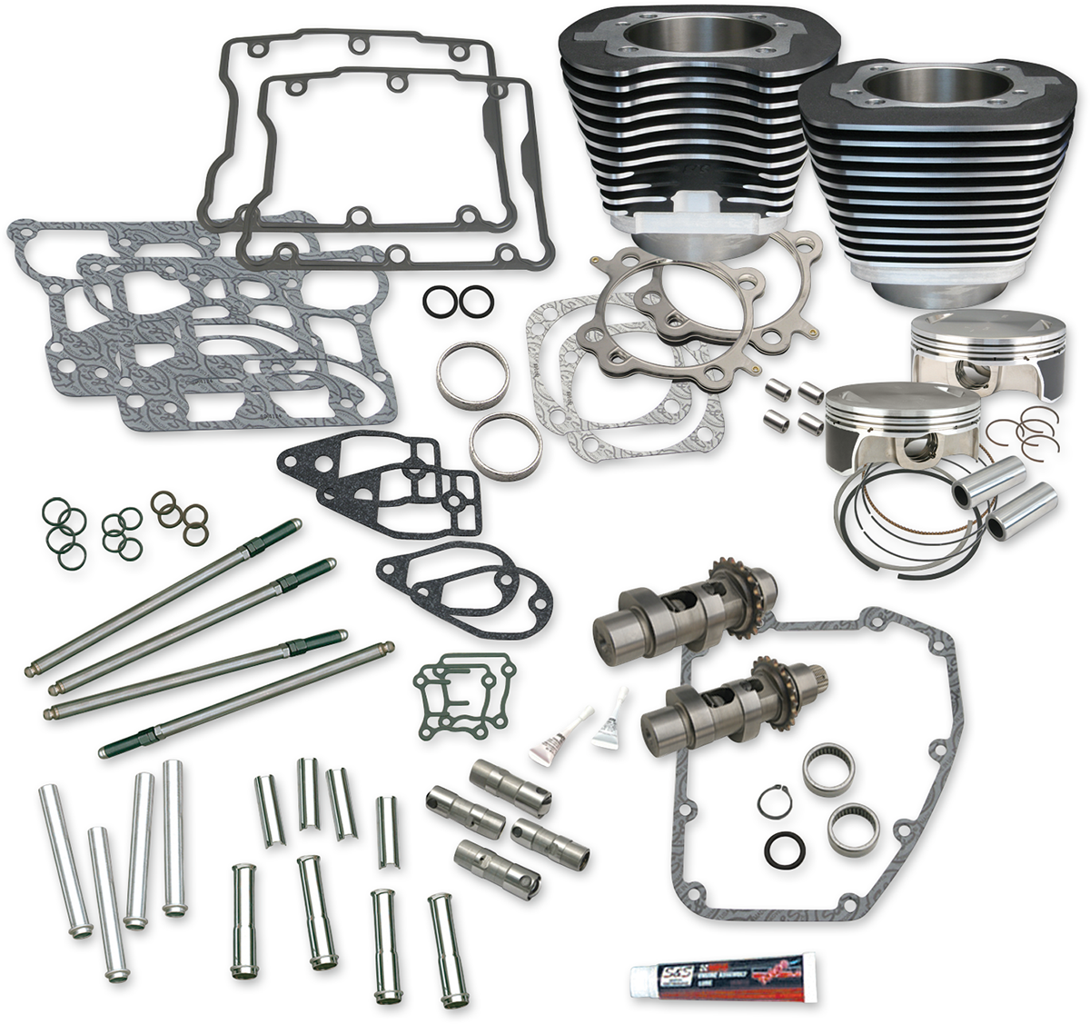 S&S CYCLE 106" Hot Set Up® Kit - 3.967" Bore - Wrinkle Black - Twin Cam 900-0354