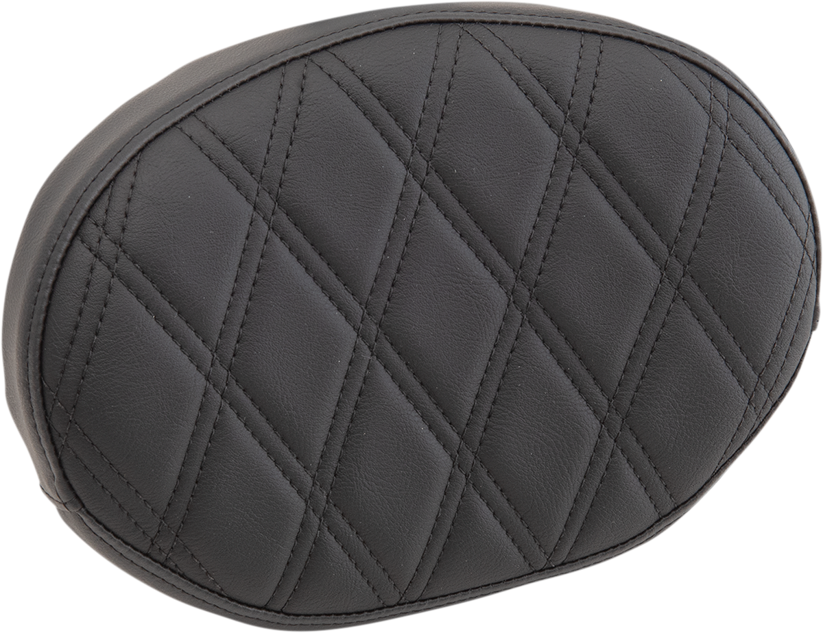 DRAG SPECIALTIES SEATS Sissy Bar Pad - Double Diamond - Black - Oval - 2" Thick 0822-0446