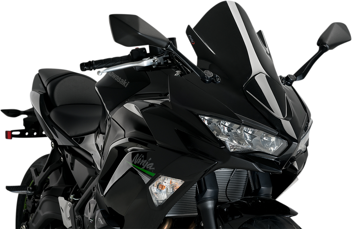 PUIG HI-TECH PARTS Race Windscreen - 19" - Black - Kawasaki 3881N
