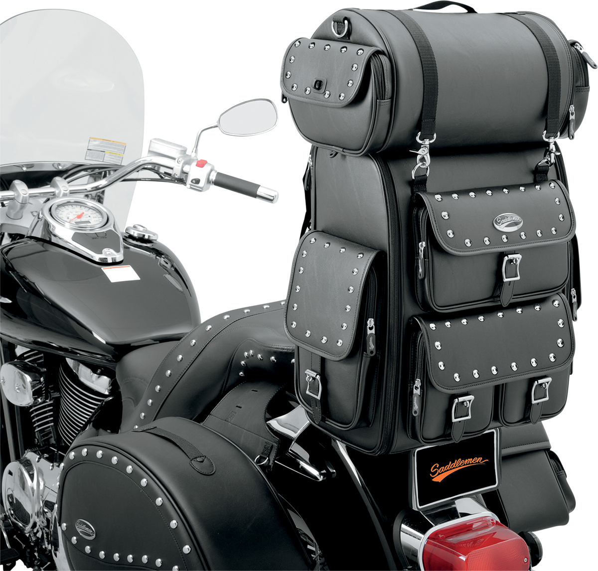 SADDLEMEN Sissy Bar Bag - Desperado - Black Studded EX000263