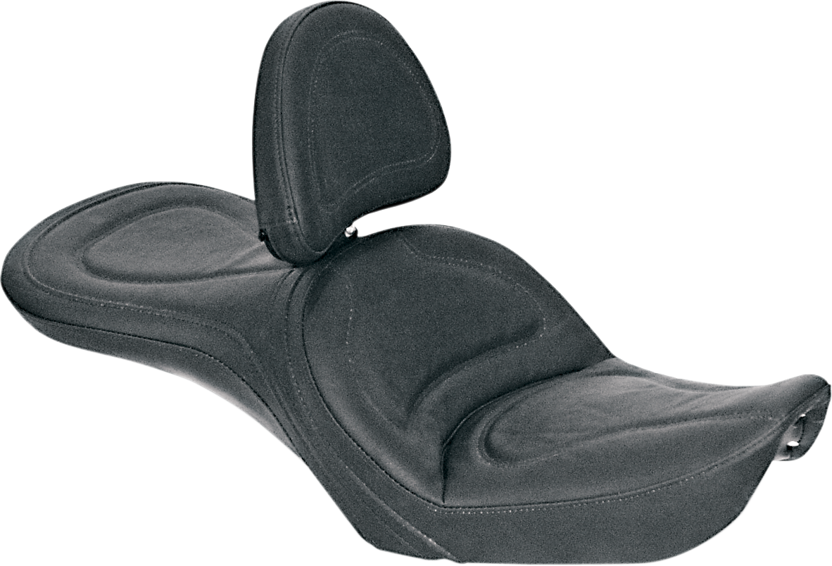 SADDLEMEN Seat - Explorer™ - With Backrest - Stitched - Black - FXDWG '96-'03 83G52JS