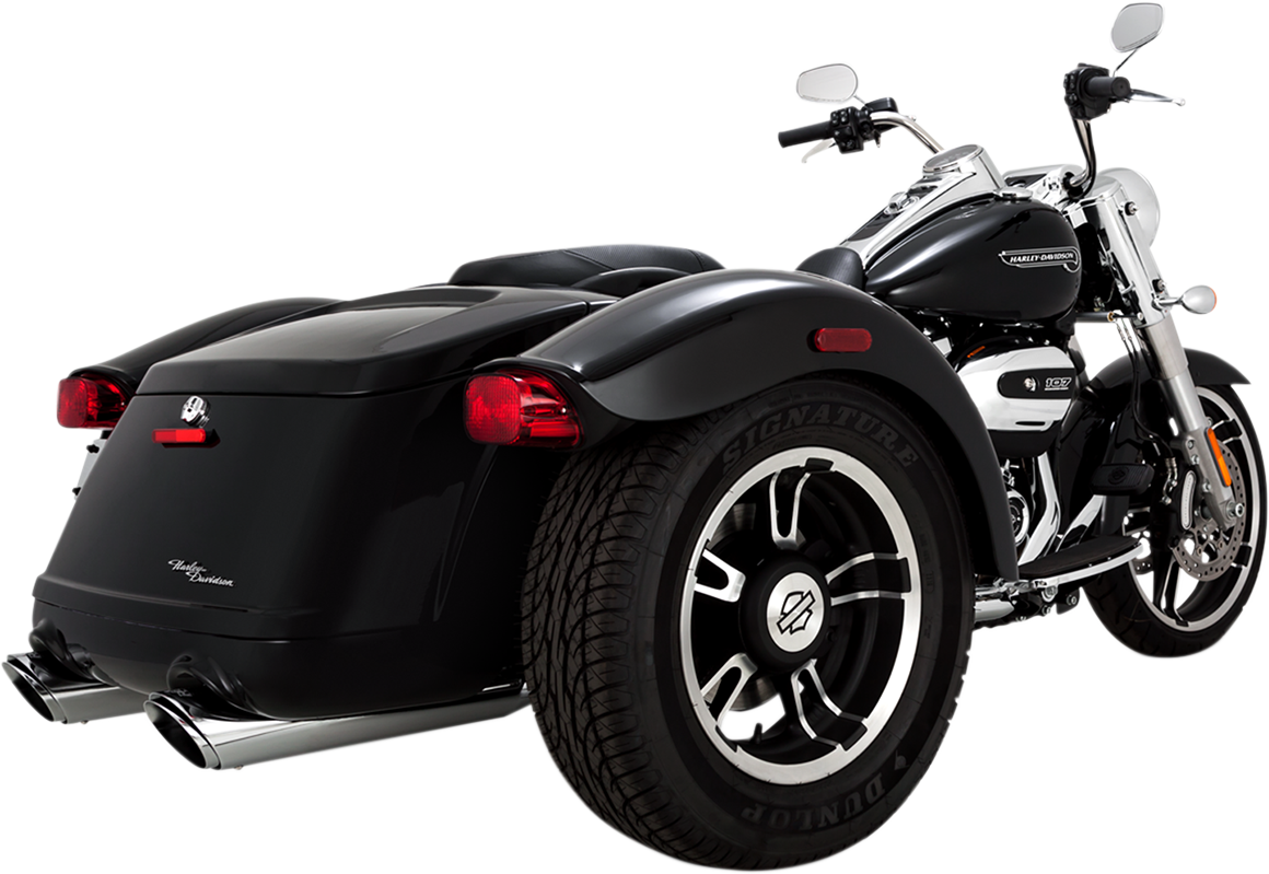 VANCE & HINES Twin Slash Slip-On Mufflers - Chrome - FLRT 16796
