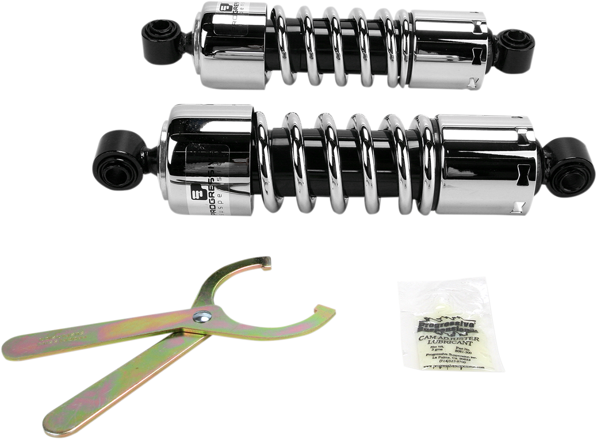 Progressive Suspension 412 Series Shock - 11 Inch Standard Chrome for Harley Dyna Models 412-4037C