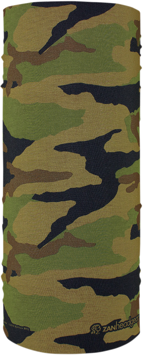 ZAN HEADGEAR Motley Tube® Woodland Camo T118 – Multi-Functional Moisture-Wicking Headwear