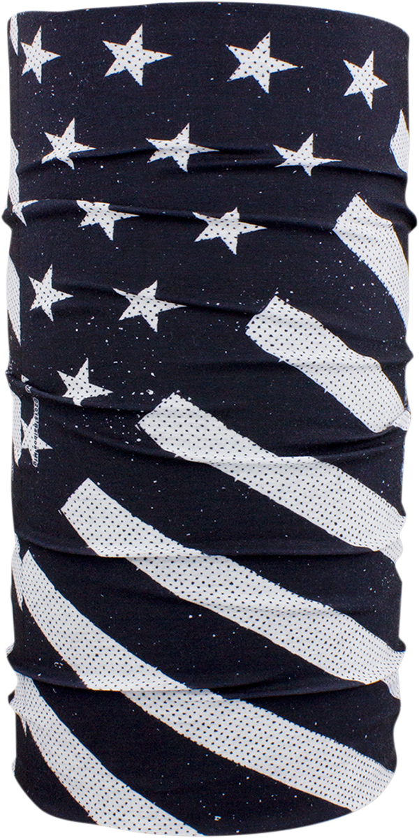 ZAN HEADGEAR Motley Tube® Black/White Flag T091 – Multi-Use Neck Gaiter and Headwear