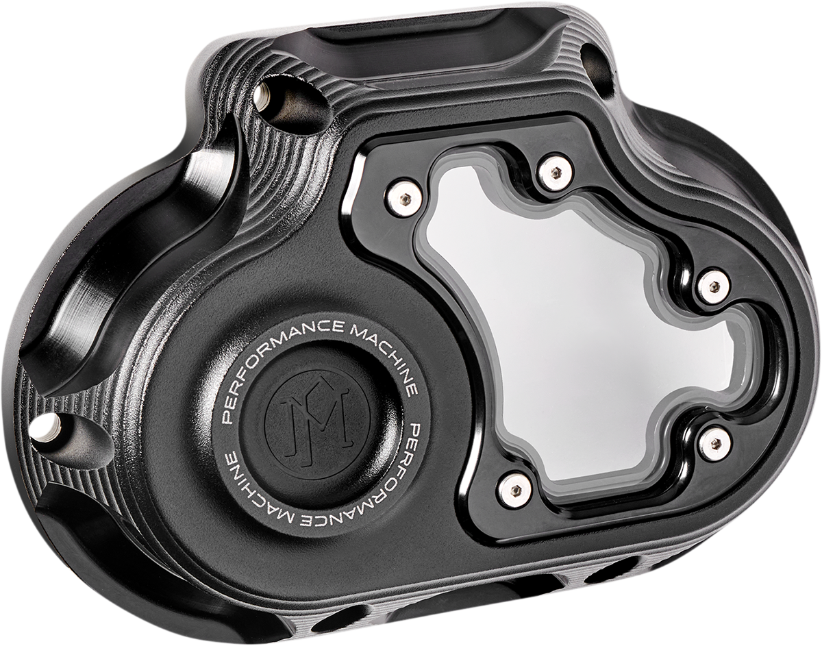 PERFORMANCE MACHINE (PM) Transmission Side Cover - Vision - Black Ops™ - M8 Softail 0177-2081M-SMB