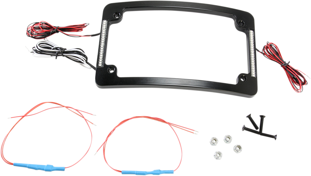 CUSTOM DYNAMICS Tri-Radius License Plate Frame with Flushmount LEDs - Black TF06-B