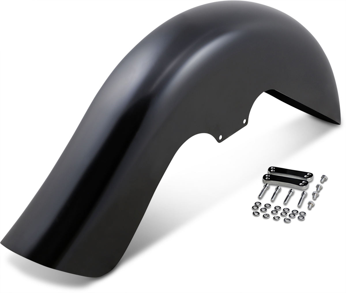 KLOCK WERKS Benchmark Front Fender - For Raked Frames - Black - 26" - HD Touring/Trike KWF-01-0245-2014