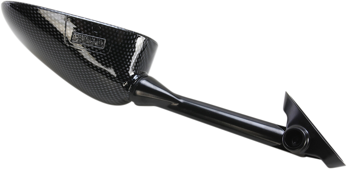 EMGO Mirror - Side View - Black/Carbon Fiber - Rectangle - Left - Suzuki 20-97204