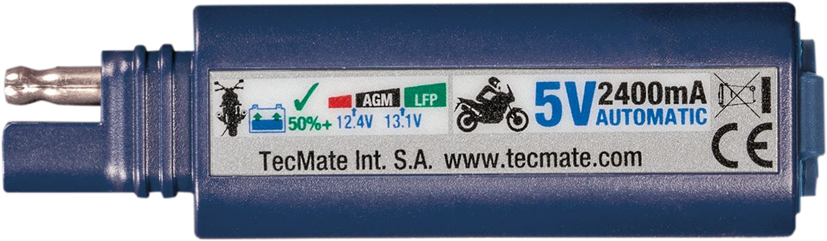 TECMATE SAE to USB Charger - 2 Pin Connector - LED O-100V3