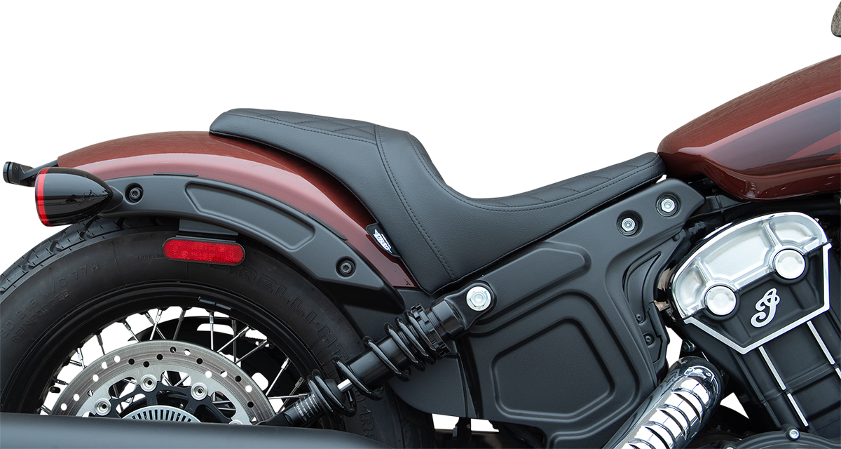 DRAG SPECIALTIES SEATS 3/4 Solo Seat - Black - Diamond Stitch - Scout Bobber '18-'22 0810-2255