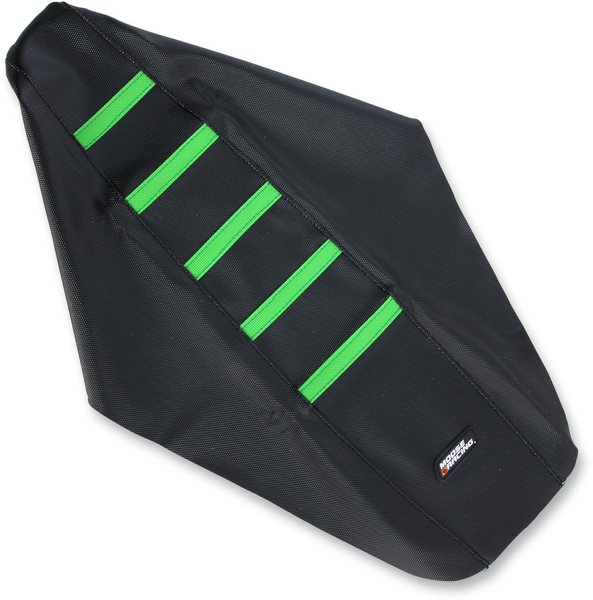 MOOSE OFFROAD Ribbed Seat Cover - Black Cover/Green Ribs - Kawasaki KX250F '17-'20 KXF25017