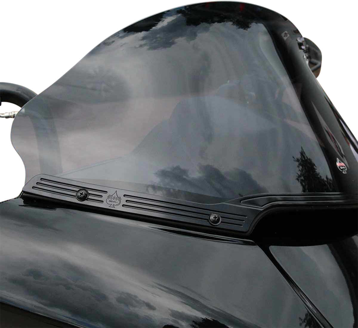KLOCK WERKS Flare® Windshield Trim - Logo - Blacked Out - Harley-Davidson® KWW-01-0582
