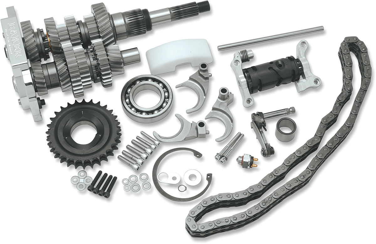 Baker Drivetrain Direct Drive 6-Speed Gear Set for Harley-Davidson Touring and FXR Models (98-00) – Polished Finish