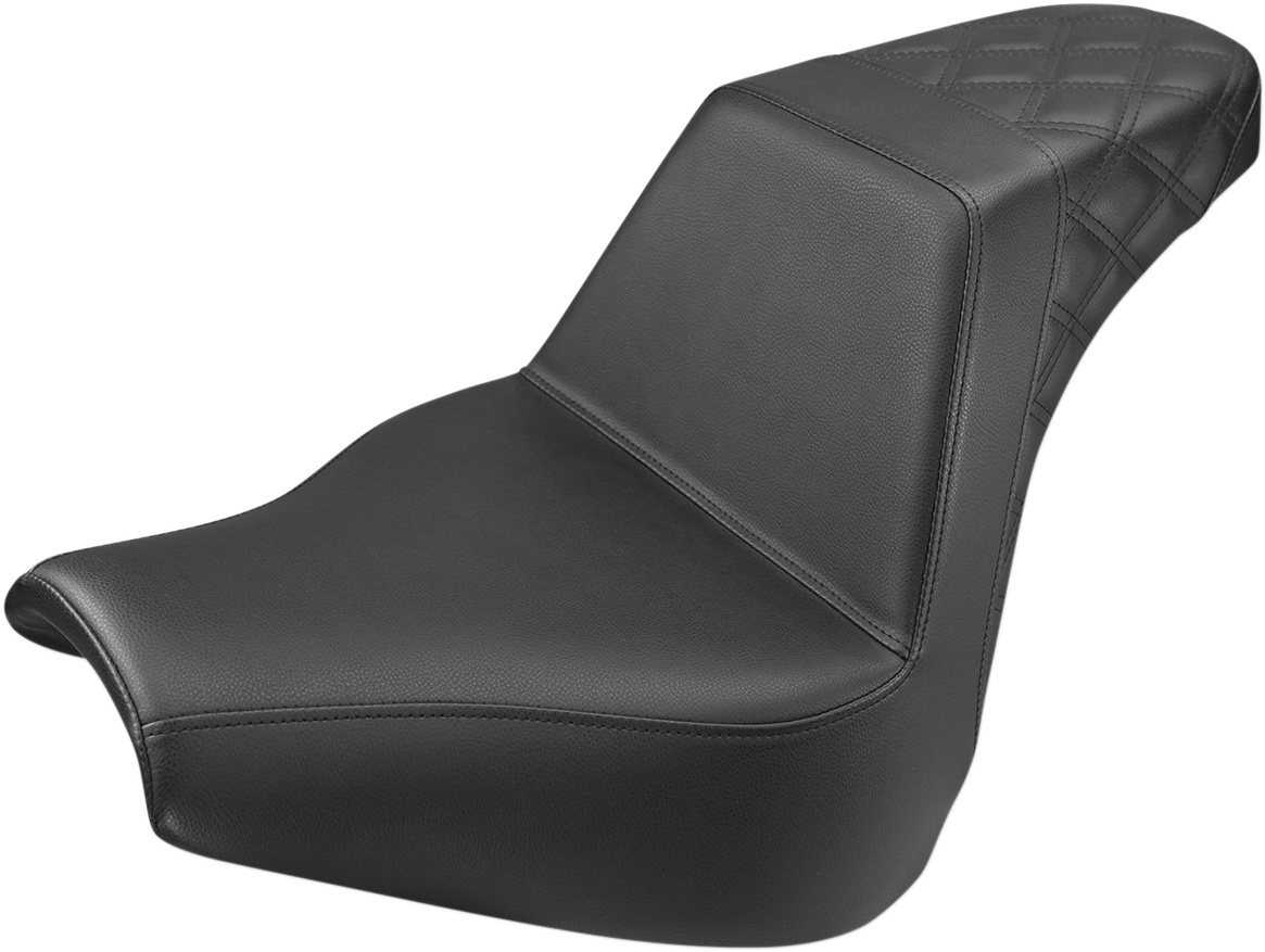 SADDLEMEN Step-Up Seat - Rear Lattice Stitch - Black - FXBR/S '18-'20 818-31-173