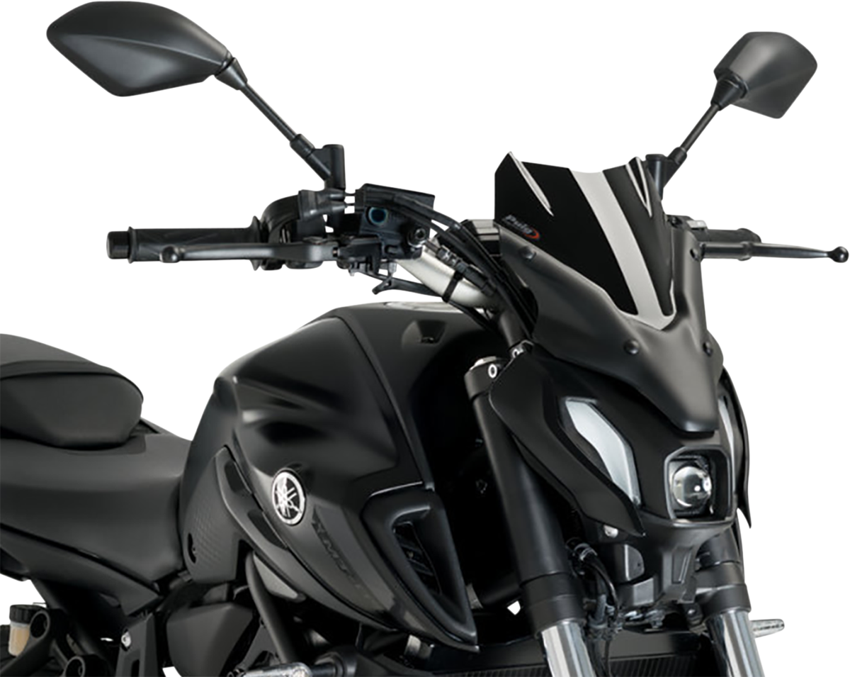 PUIG HI-TECH PARTS New Generation Windscreen - 12-1/2" - Black - MT-07 20618N