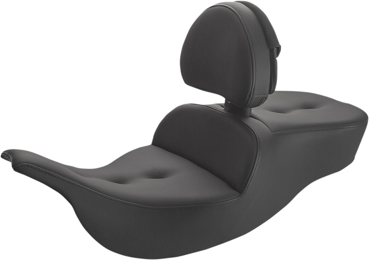 SADDLEMEN Roadsofa™ Pillow Top Seat - With Backrest - Black 897-07-181BR