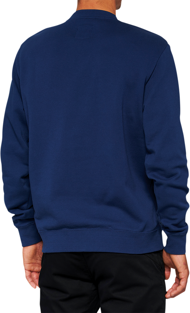 100% Icon Long-Sleeve Fleece Sweatshirt - Navy - Large 20026-00017