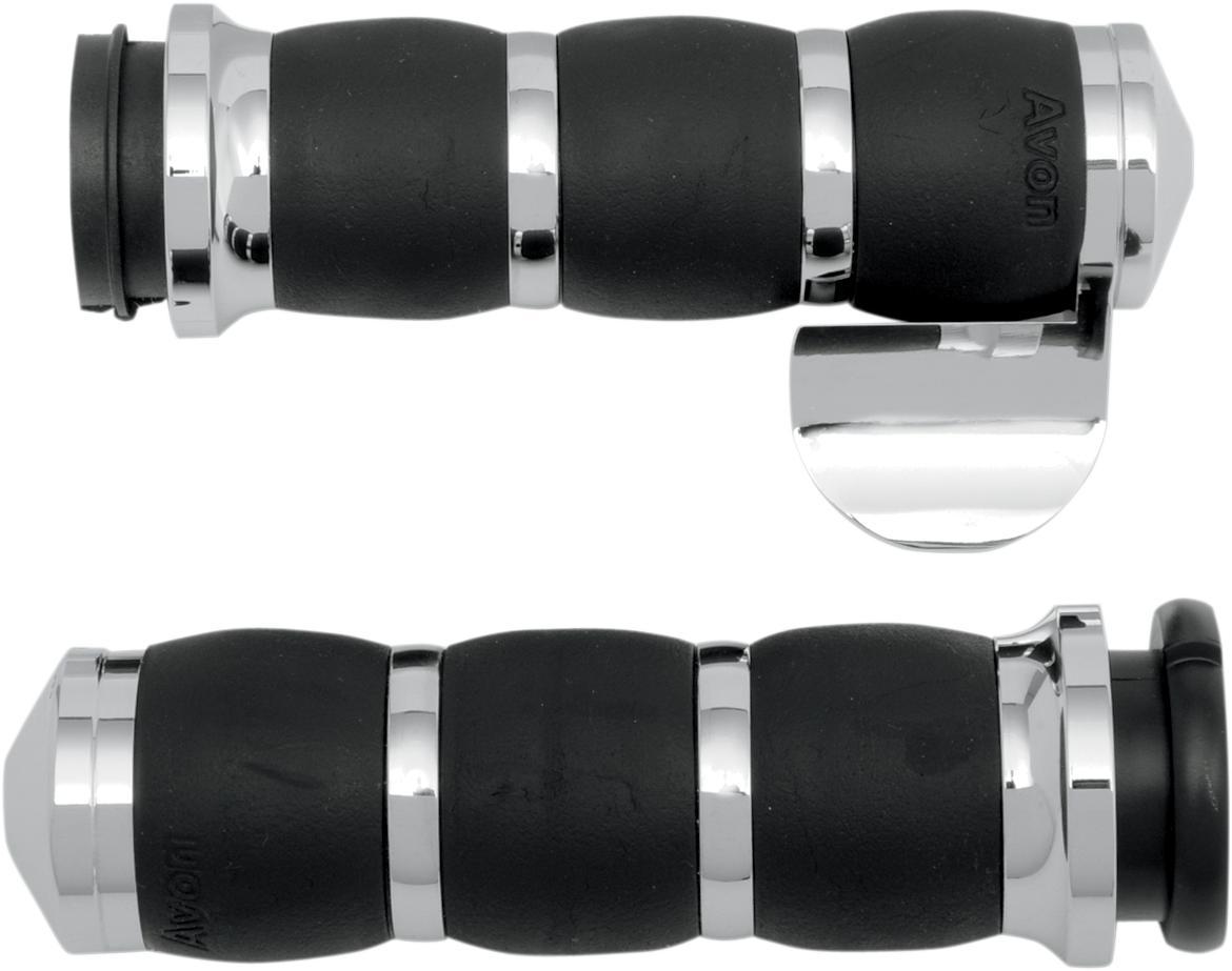 AVON GRIPS 3-Ring Velvet Air Grips - TBW - Throttle Boss - Chrome AIR-93-FLY-BOSS