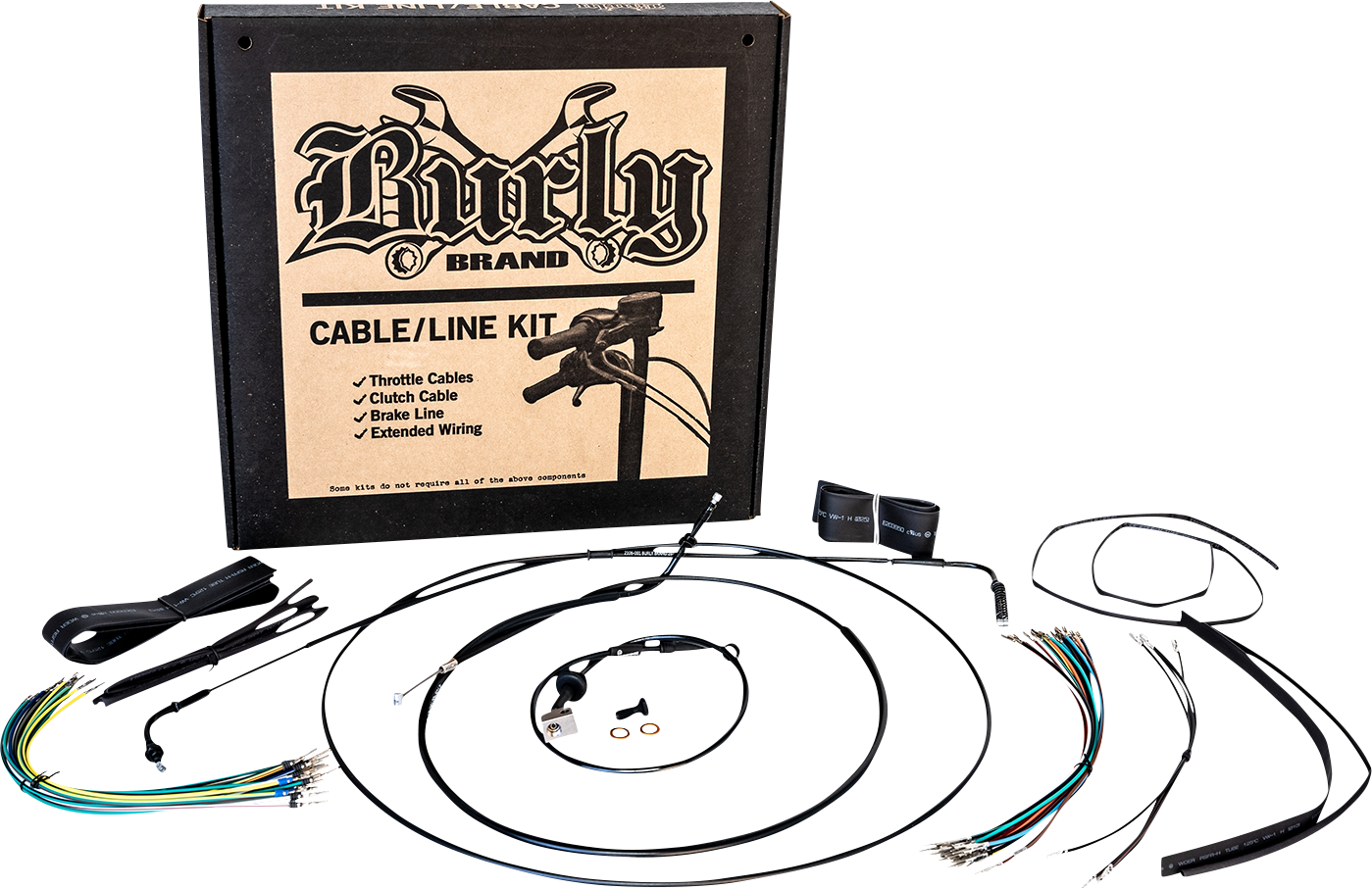 BURLY BRAND Extended Cable Kit - 12" Ape Hanger - Rebel B30-1307
