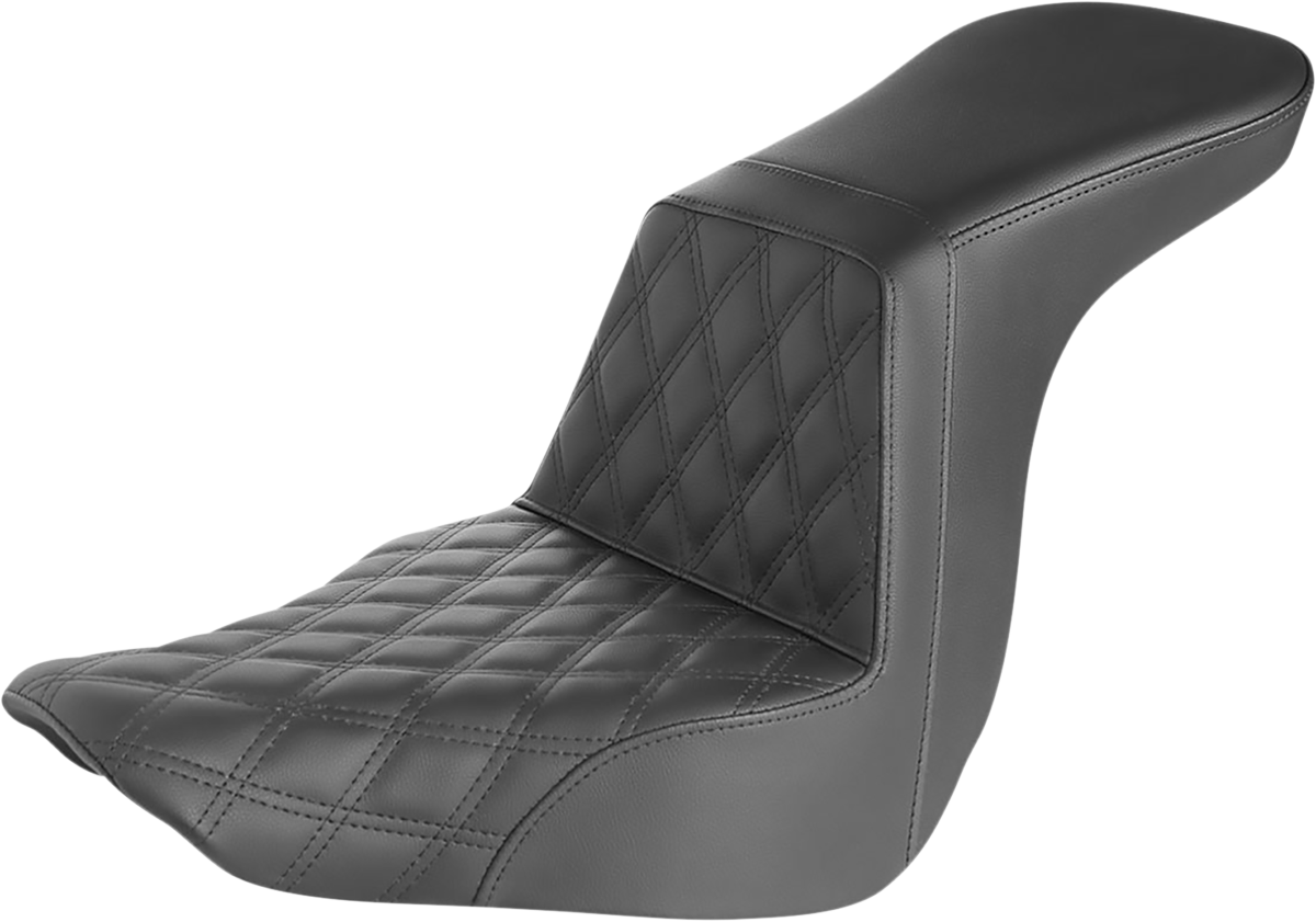 SADDLEMEN Step-Up Seat - Front Lattice Stitch - Black 818-29-192