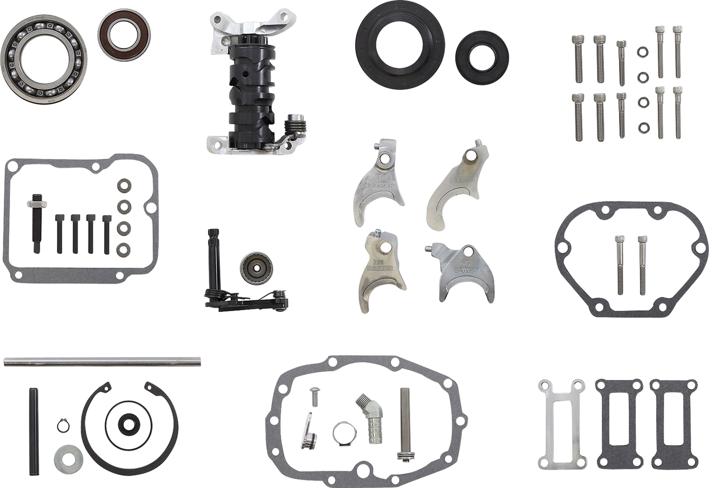 BAKER DRIVETRAIN Overdrive 6-Speed Gear Set for Harley-Davidson Touring Models (2002-2006) - Polished Finish