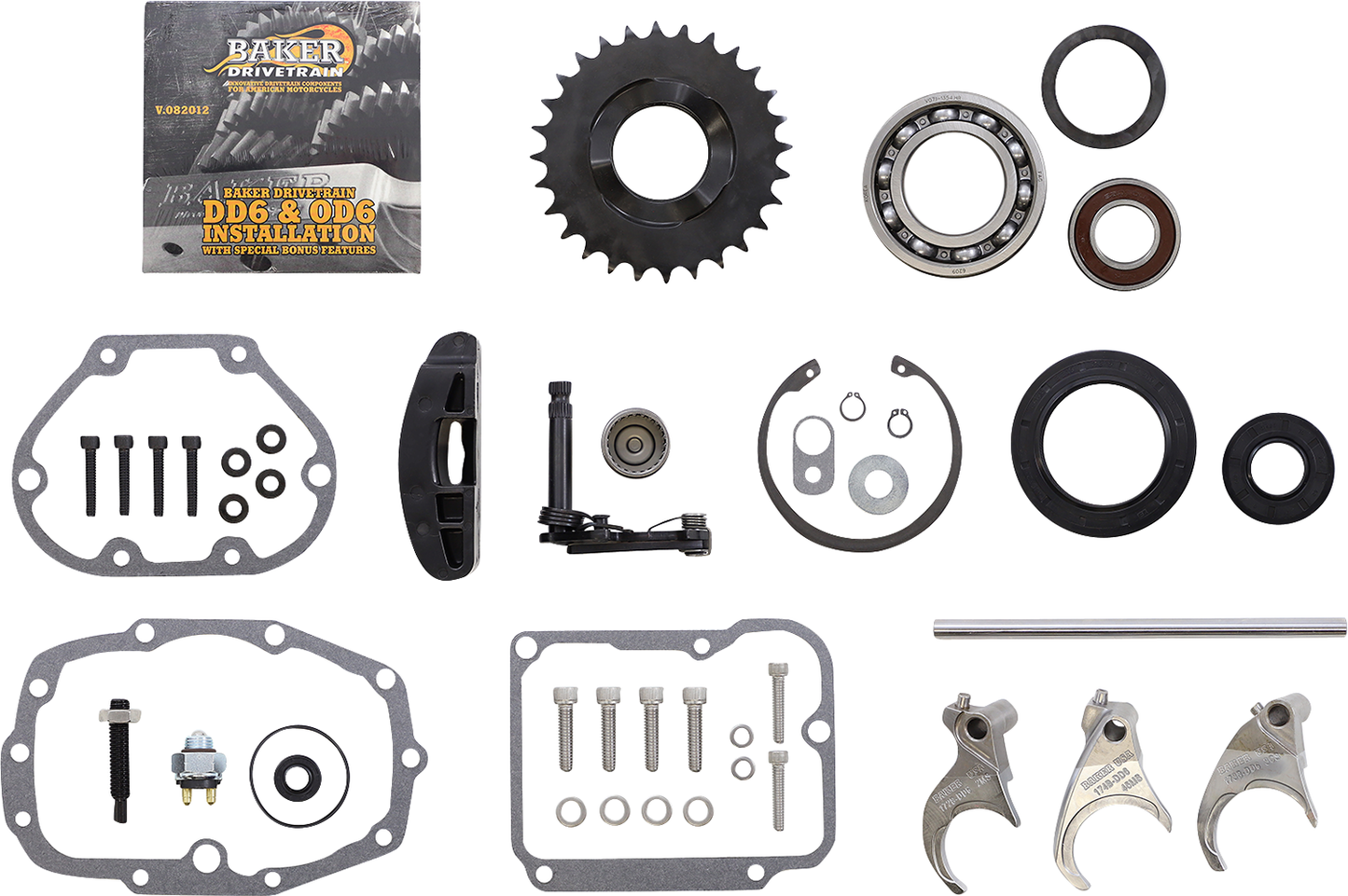 BAKER DRIVETRAIN Direct Drive 6-Speed Gear Set for Harley Softail and Dyna 2001-2006 | Part Number DD6-411PL-02