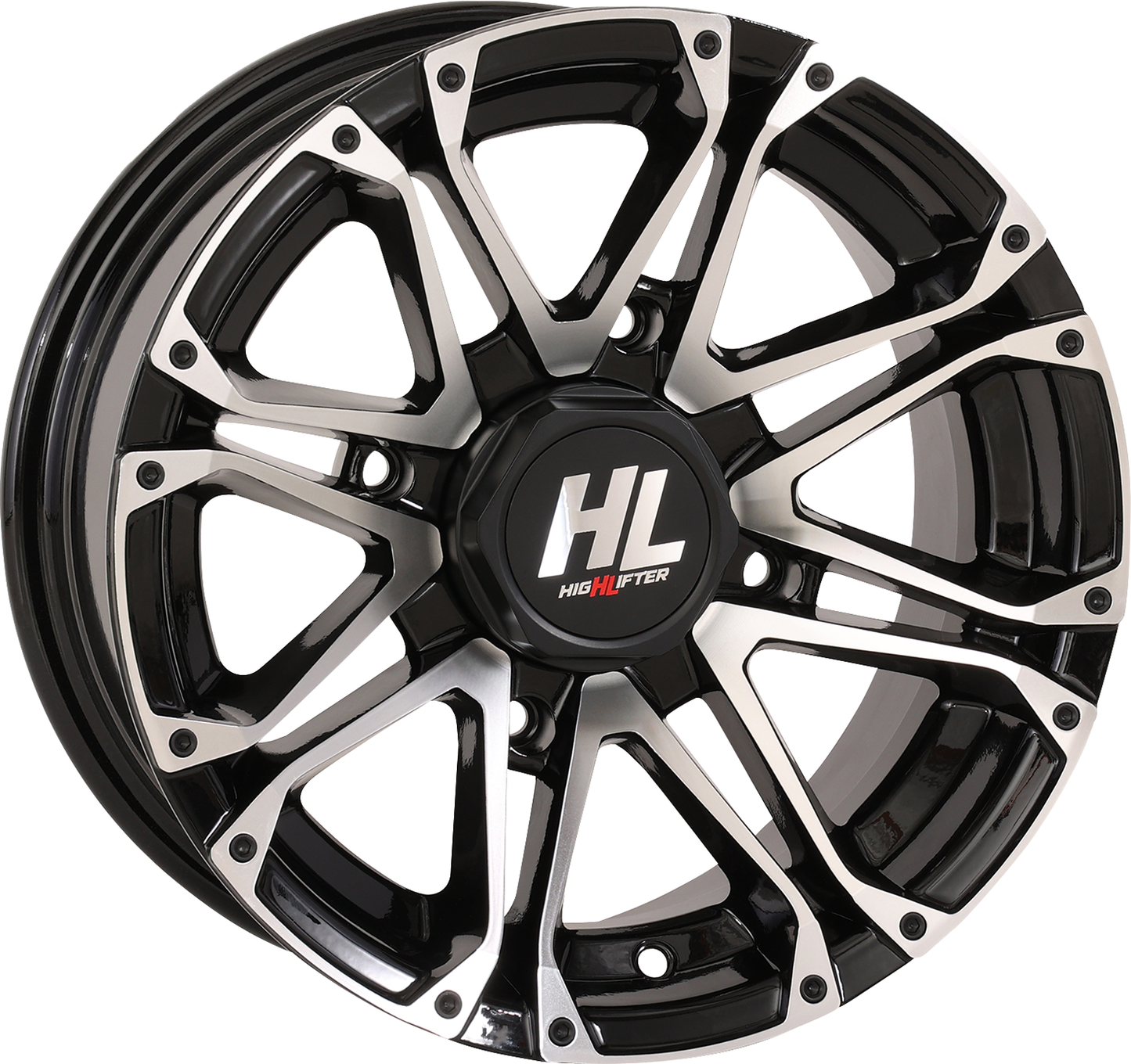 HIGH LIFTER HL3 Rear Gloss Black Machined Wheel 14x7 - 4/110 Bolt Pattern - Part 14HL03-1111