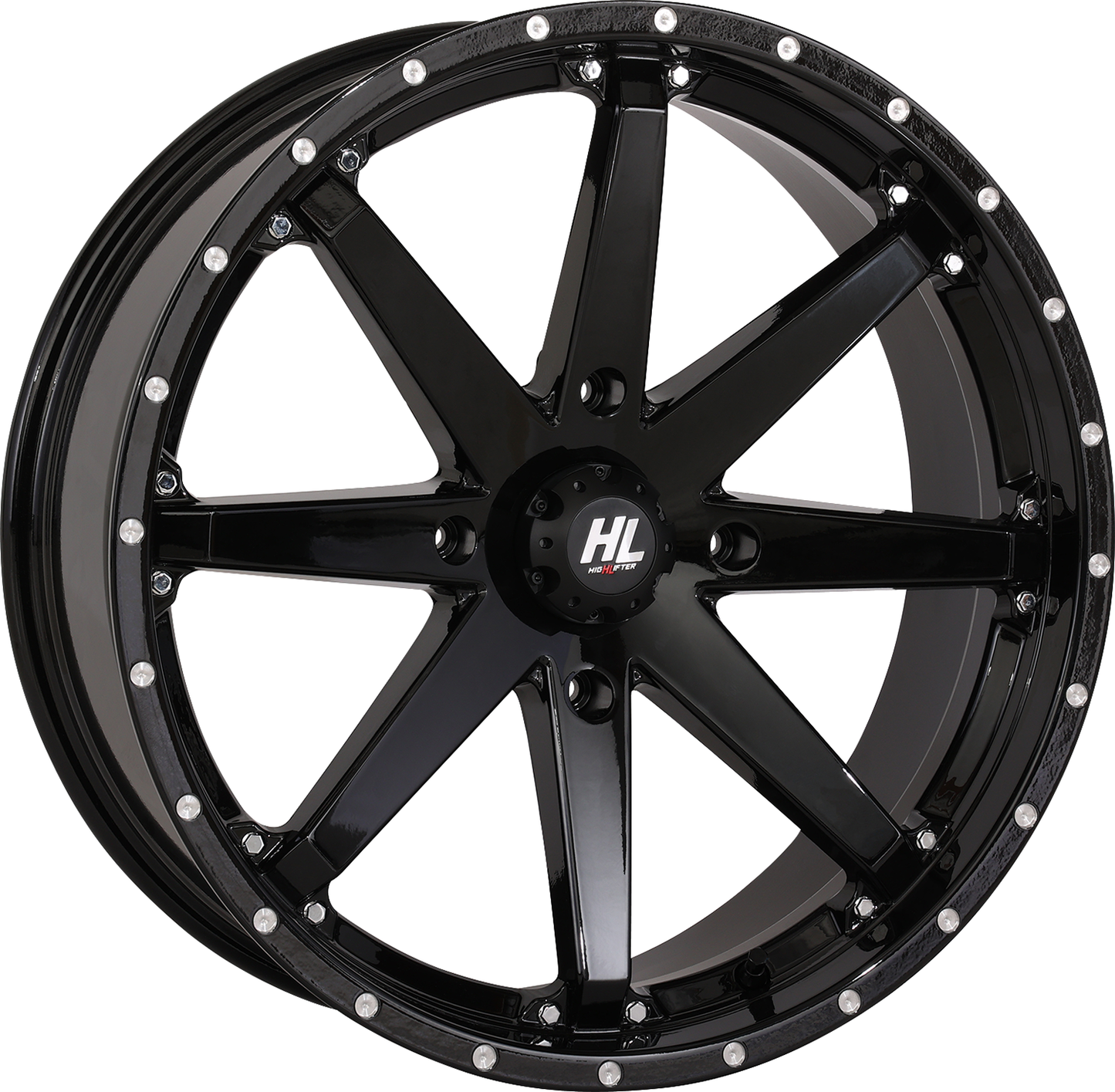 High Lifter HL10 14x7 Gloss Black Wheel with Factory Valve Stem and Bolt-In Center Cap