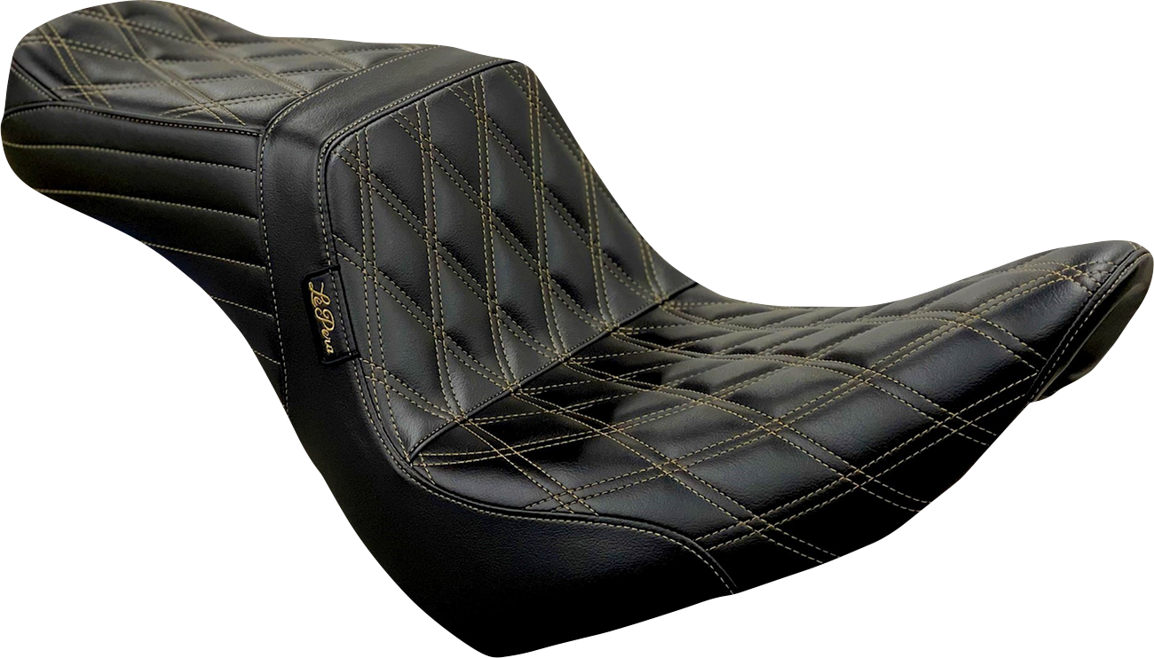 LE PERA Tailwhip Seat - Diamond w/ Chestnut Stitching - Black - FXLR/FLSB '18-'23 LYR-580DD-CHET