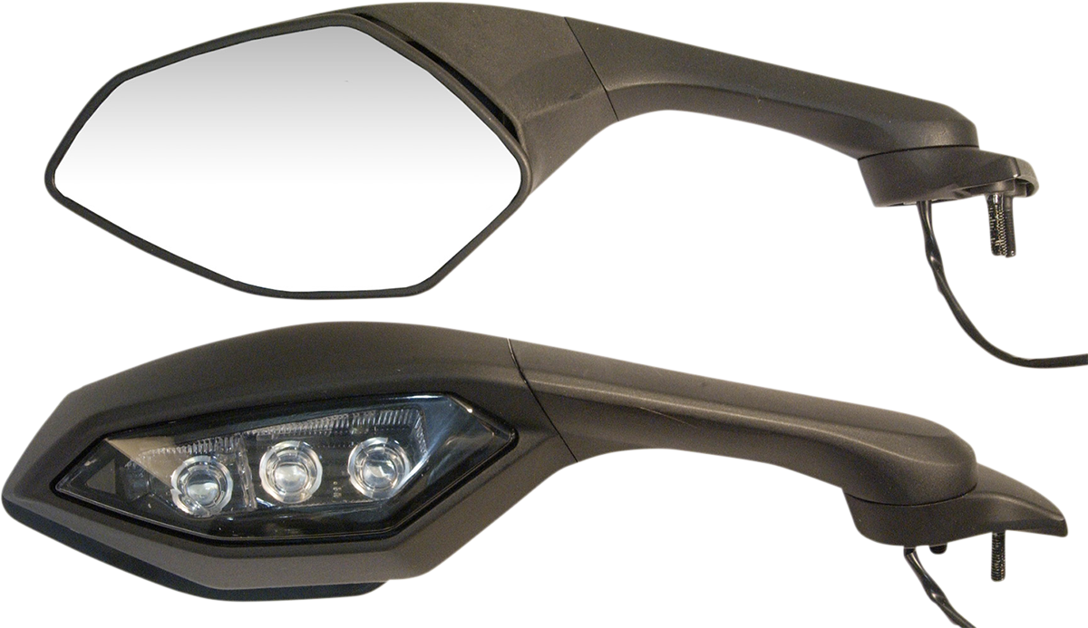 EMGO Mirror - OEM - Replacement - Side View - Cat Eye - Black - Right - Each 20-37501