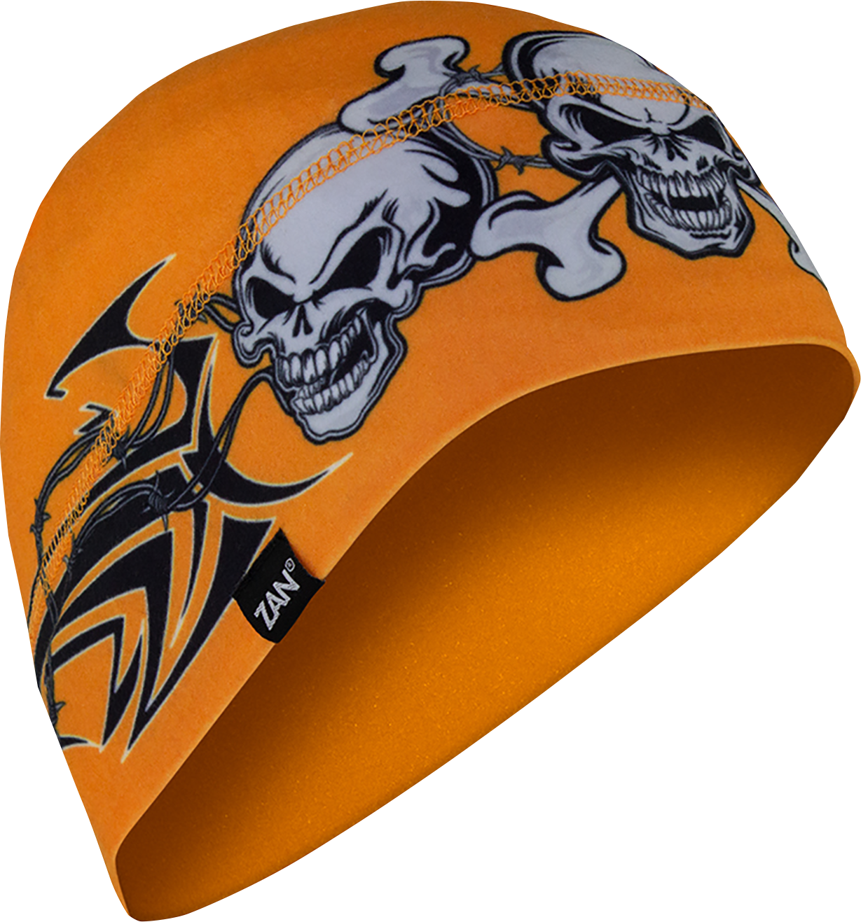 ZAN HEADGEAR SportFlex® Beanie - Orange Tribal Skull (Part Number WHLL669)