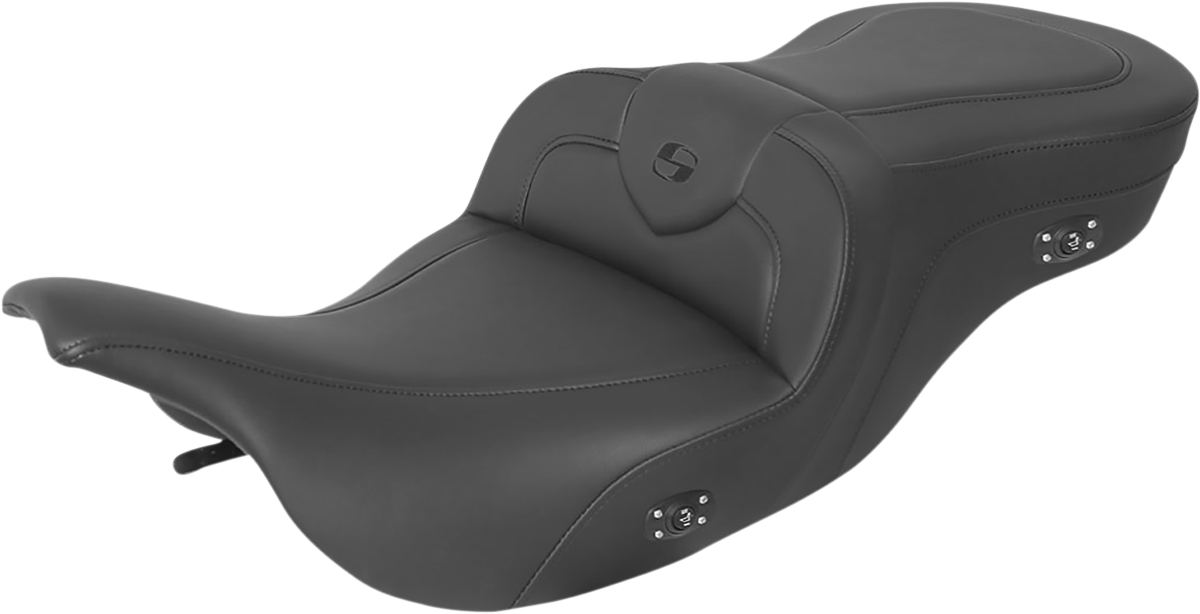 SADDLEMEN Heated RoadSofa™ Seat - Without Backrest - Black W/Black Stitching 897-07-187HCT