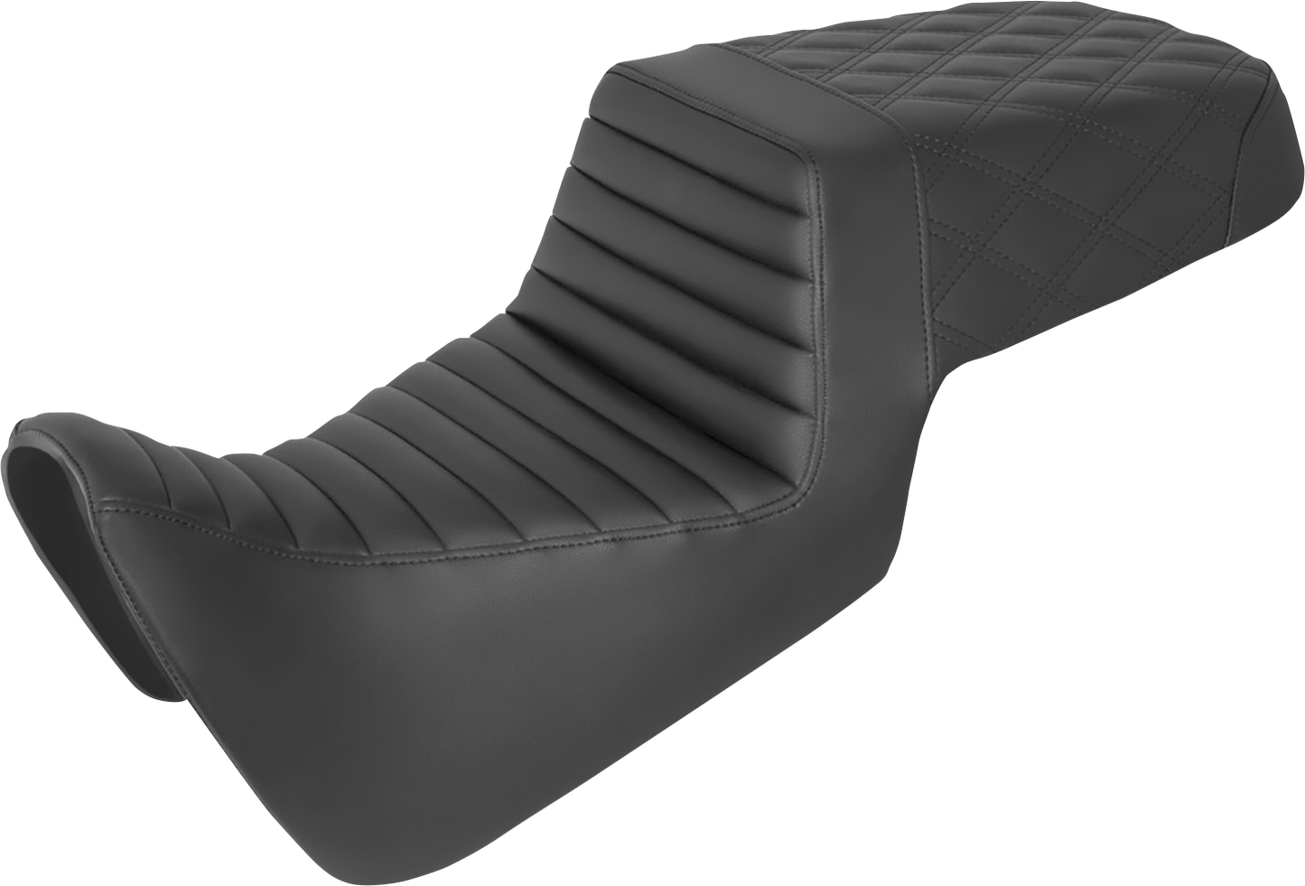 SADDLEMEN Step-Up Seat - Front Tuck-n-Roll/Rear Lattice Stitch - Black - Pan America '21-'24 821-34-176