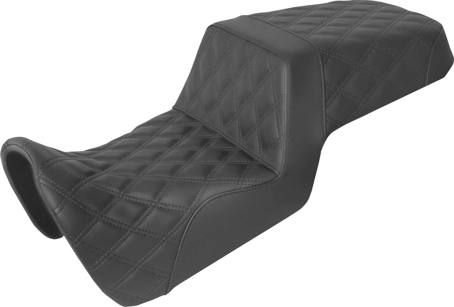 SADDLEMEN Step-Up Seat - Full Lattice Stitch - Black - Pan America '21-'24 821-34-175