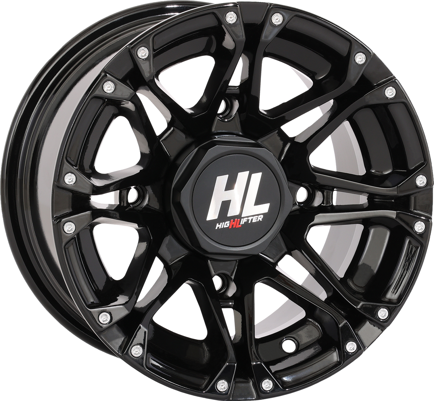 HIGH LIFTER HL3 Rear Gloss Black Wheel - 12x7 inch, 4/110 Bolt Pattern, Part #12HL03-1211