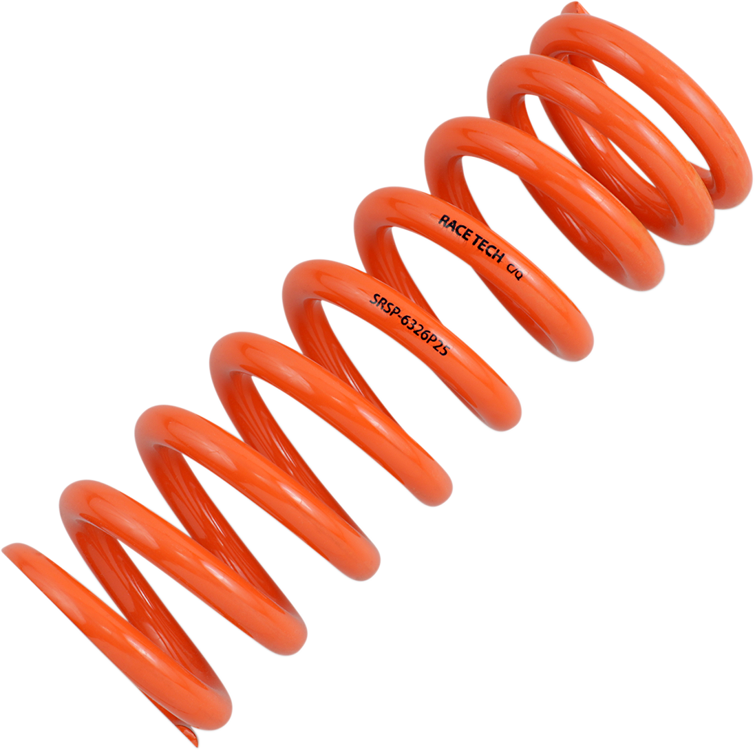 Race Tech SRSP 6326P25 Progressively Wound Shock Spring - Orange, 493 lb/in Spring Rate