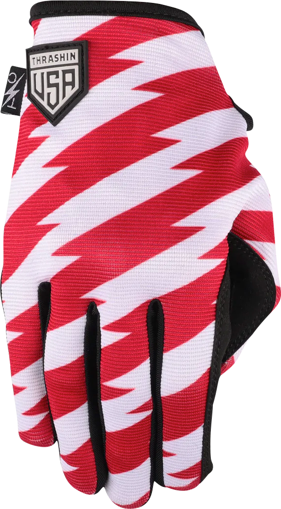 THRASHIN SUPPLY CO. Stars & Bolts Stealth Gloves - Red/Blue - Large SV1-12-10