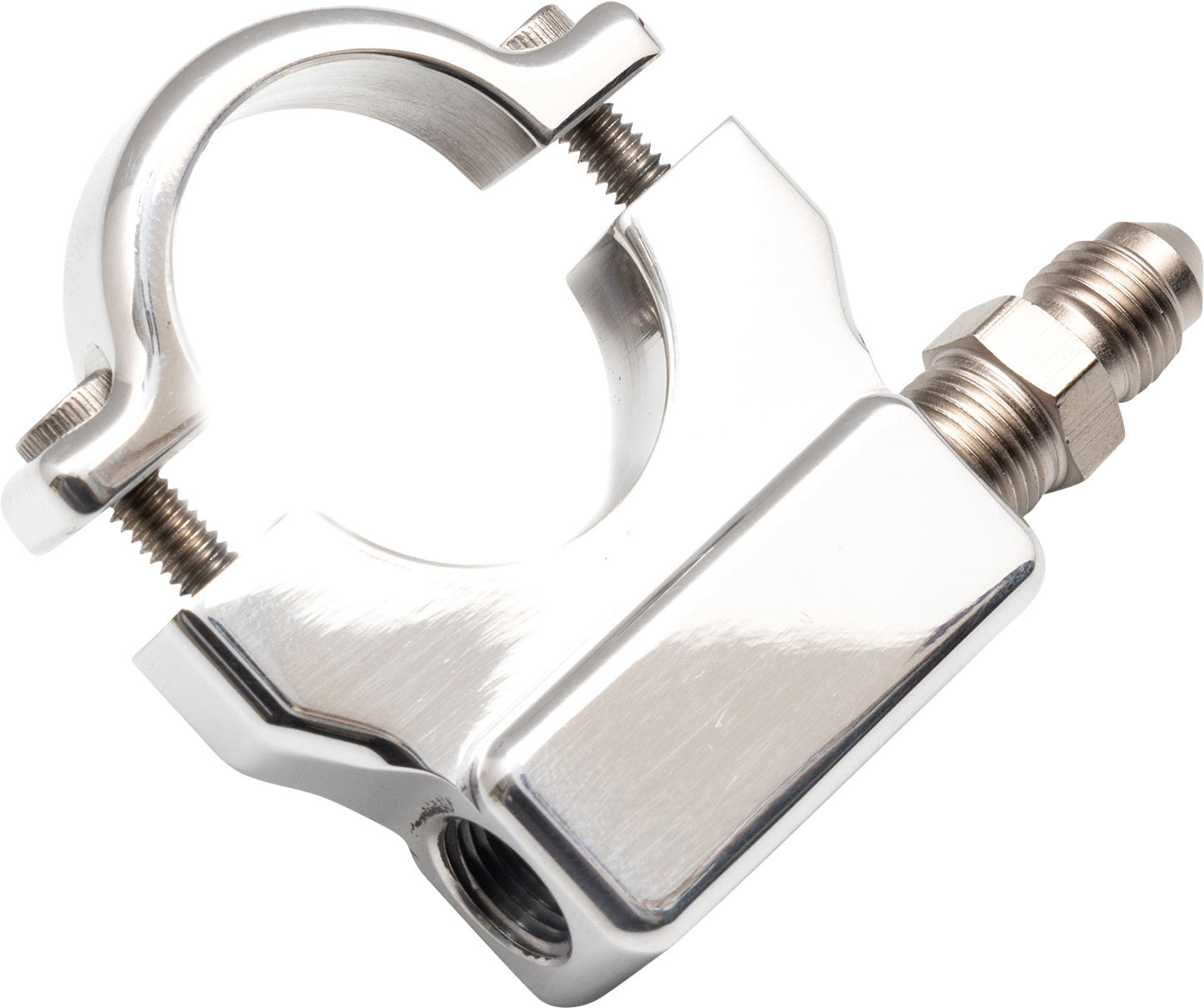 FEULING PARTS Oil Pressure Gauge Mount - 1.25" - Chrome 9056